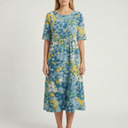 Floriana  - Relaxed Fit Floral Midi Dress Summer Holidays