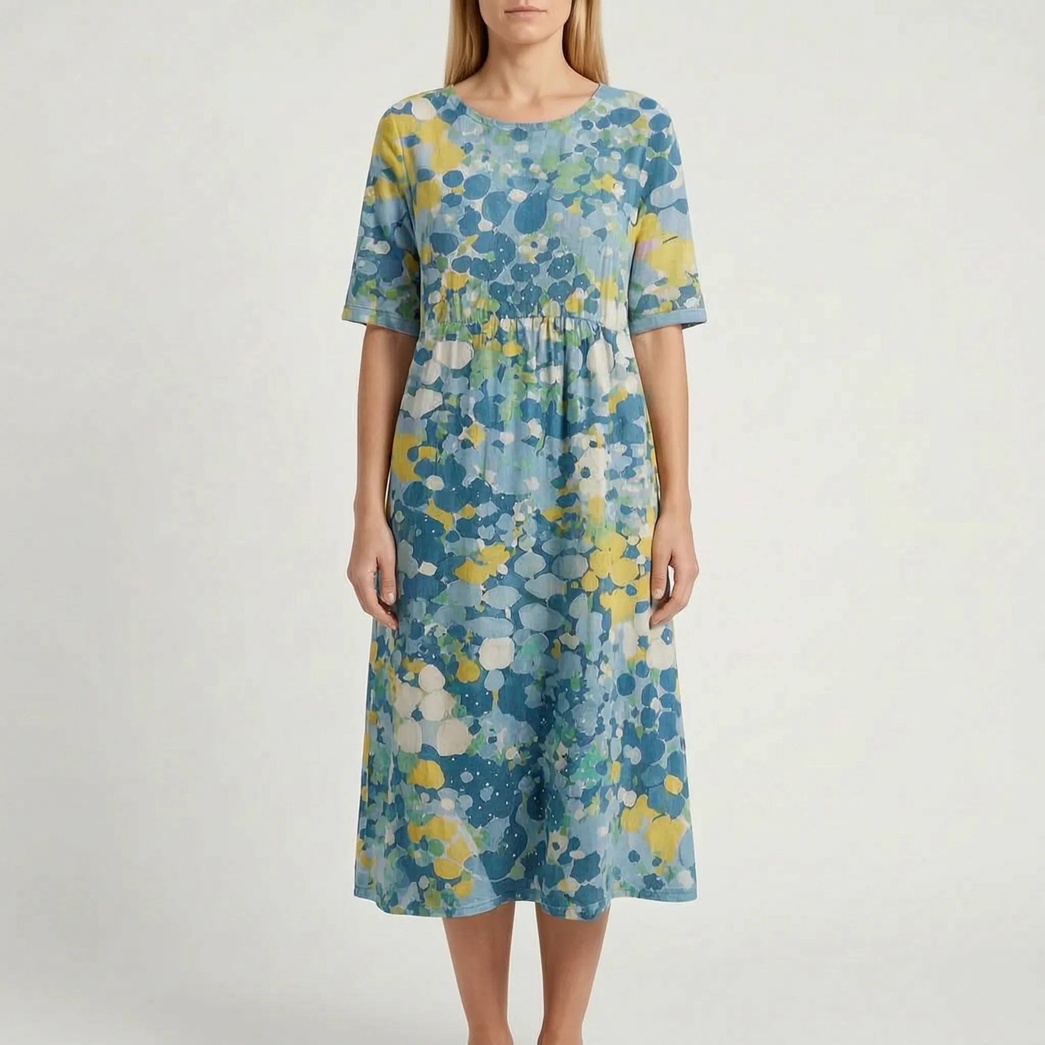 Floriana  - Relaxed Fit Floral Midi Dress Summer Holidays