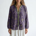 Florienne - Relaxed Long-Sleeved Botanical Print Blouse