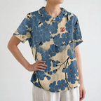 Florisa - Relaxed Short-Sleeved Womens Floral Blouse