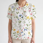 Florisa - Relaxed Short-Sleeved Womens Floral Blouse