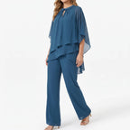 Flowella - Layered Asymmetric Evening Trouser Suit
