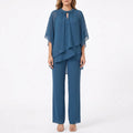 Flowella - Layered Asymmetric Evening Trouser Suit