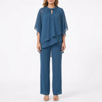 Flowella - Layered Asymmetric Evening Trouser Suit