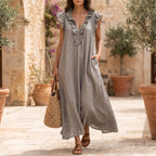 Flowira  - Relaxed Bohemian Flowy Maxi Dress Warm Weather Holidays