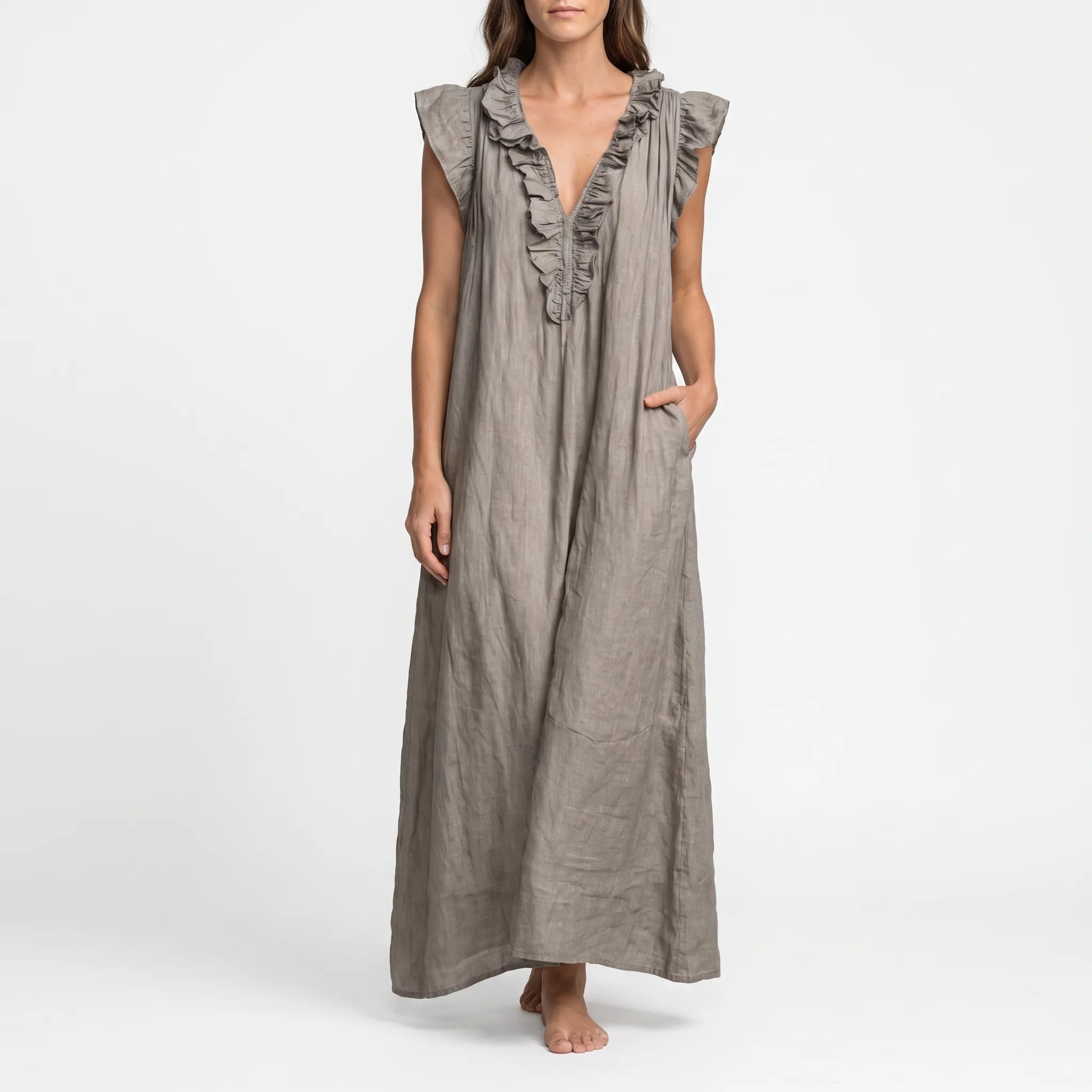 Flowira  - Relaxed Bohemian Flowy Maxi Dress Warm Weather Holidays