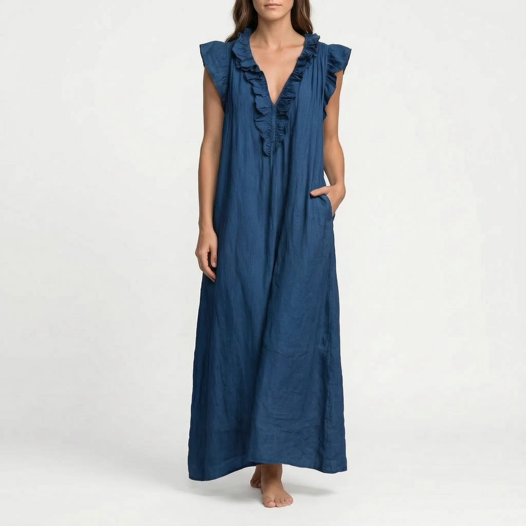 Flowira  - Relaxed Bohemian Flowy Maxi Dress Warm Weather Holidays