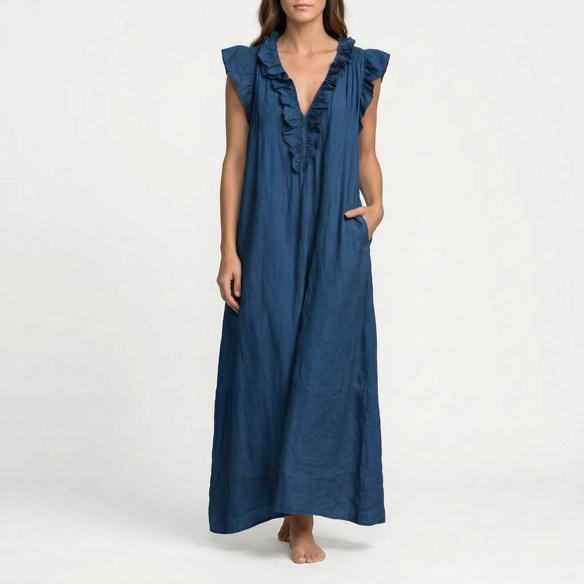 Flowira  - Relaxed Bohemian Flowy Maxi Dress Warm Weather Holidays