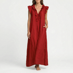 Flowira  - Relaxed Bohemian Flowy Maxi Dress Warm Weather Holidays