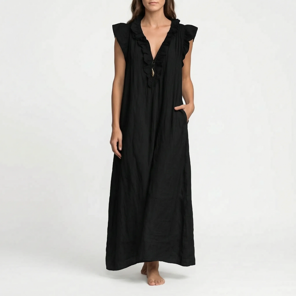 Flowira  - Relaxed Bohemian Flowy Maxi Dress Warm Weather Holidays