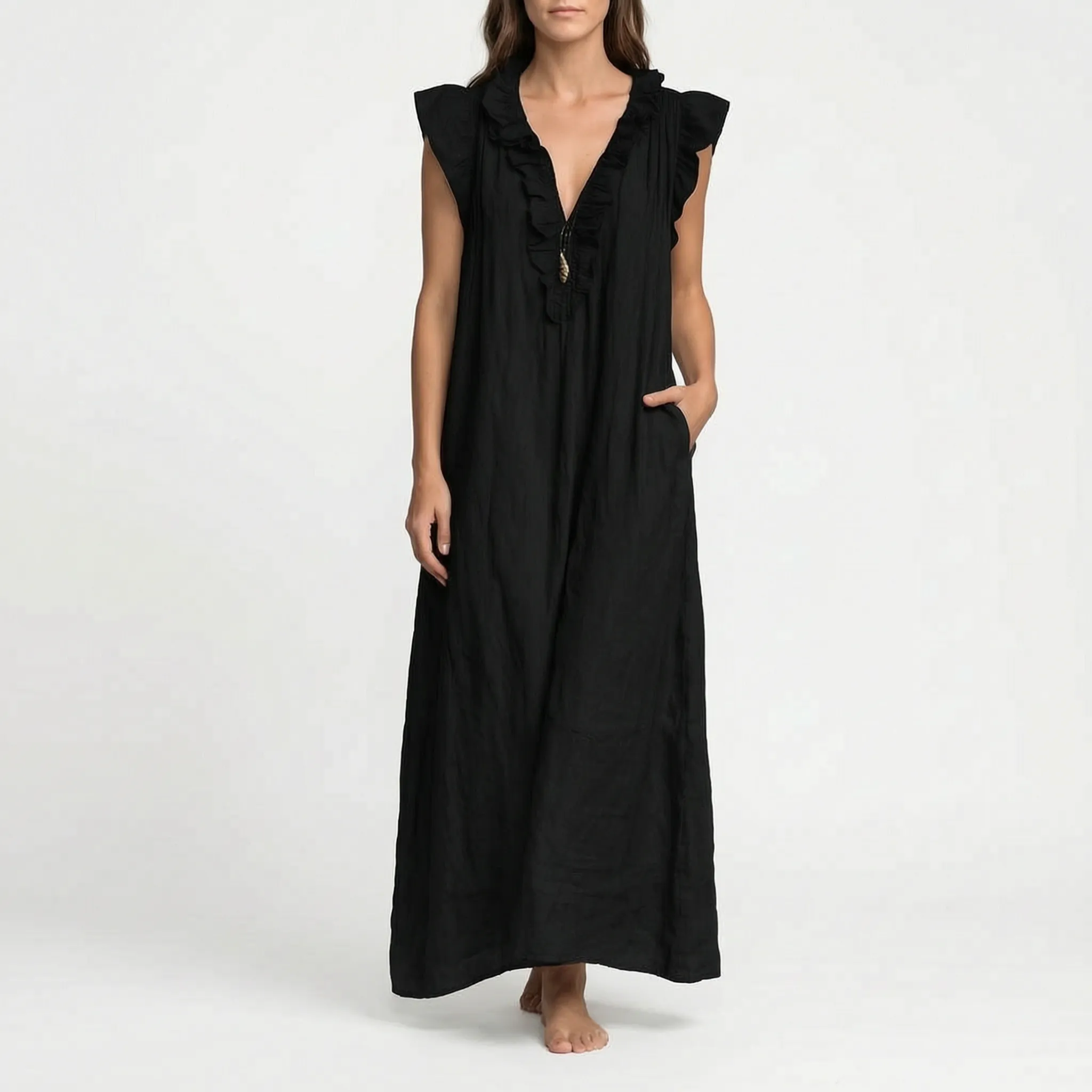 Flowira  - Relaxed Bohemian Flowy Maxi Dress Warm Weather Holidays