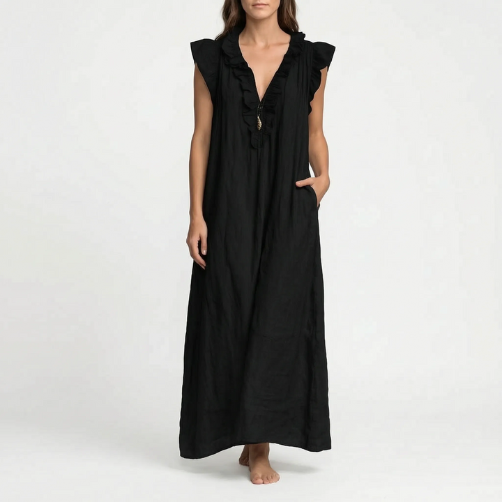Flowira  - Relaxed Bohemian Flowy Maxi Dress Warm Weather Holidays