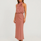 Flowise  - Elegant High Neck Maxi Dress Evening Events