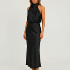 Flowise  - Elegant High Neck Maxi Dress Evening Events