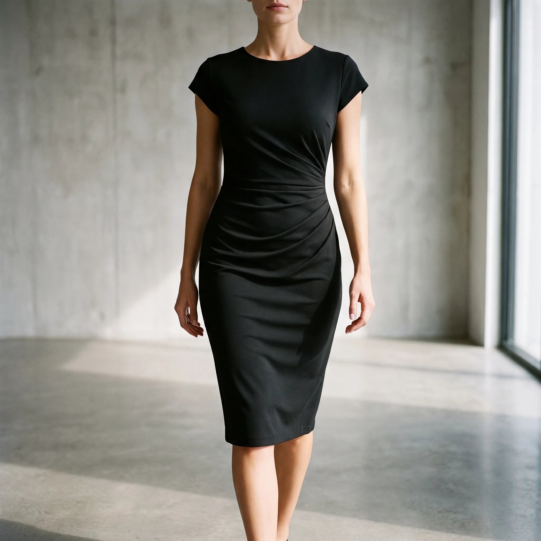Formelle  - Structured Short-Sleeve Midi Dress Office Presentations