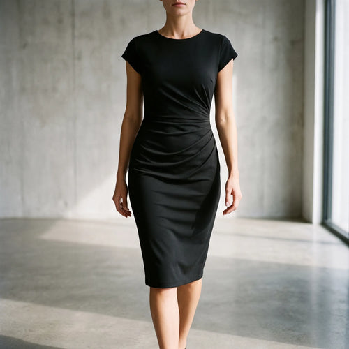 Formelle  - Structured Short-Sleeve Midi Dress Office Presentations