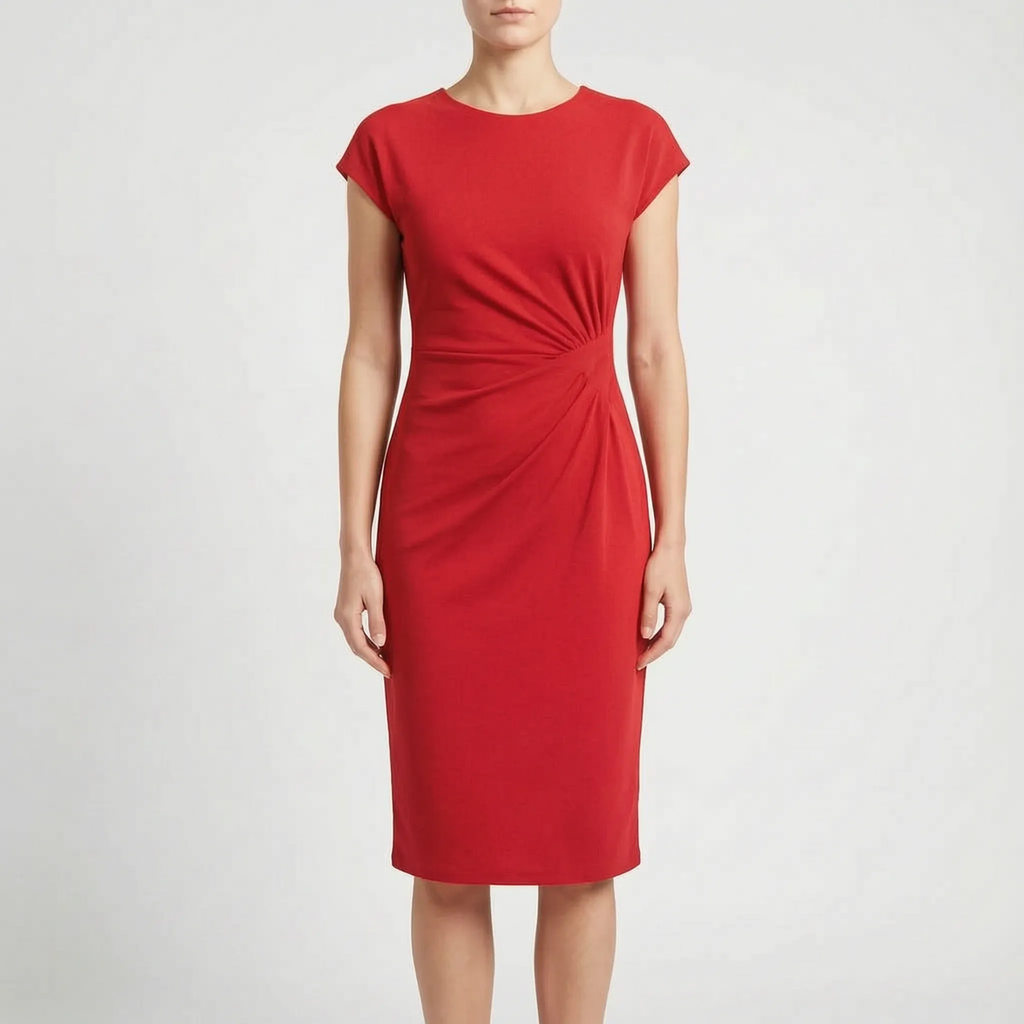 Formelle  - Structured Short-Sleeve Midi Dress Office Presentations