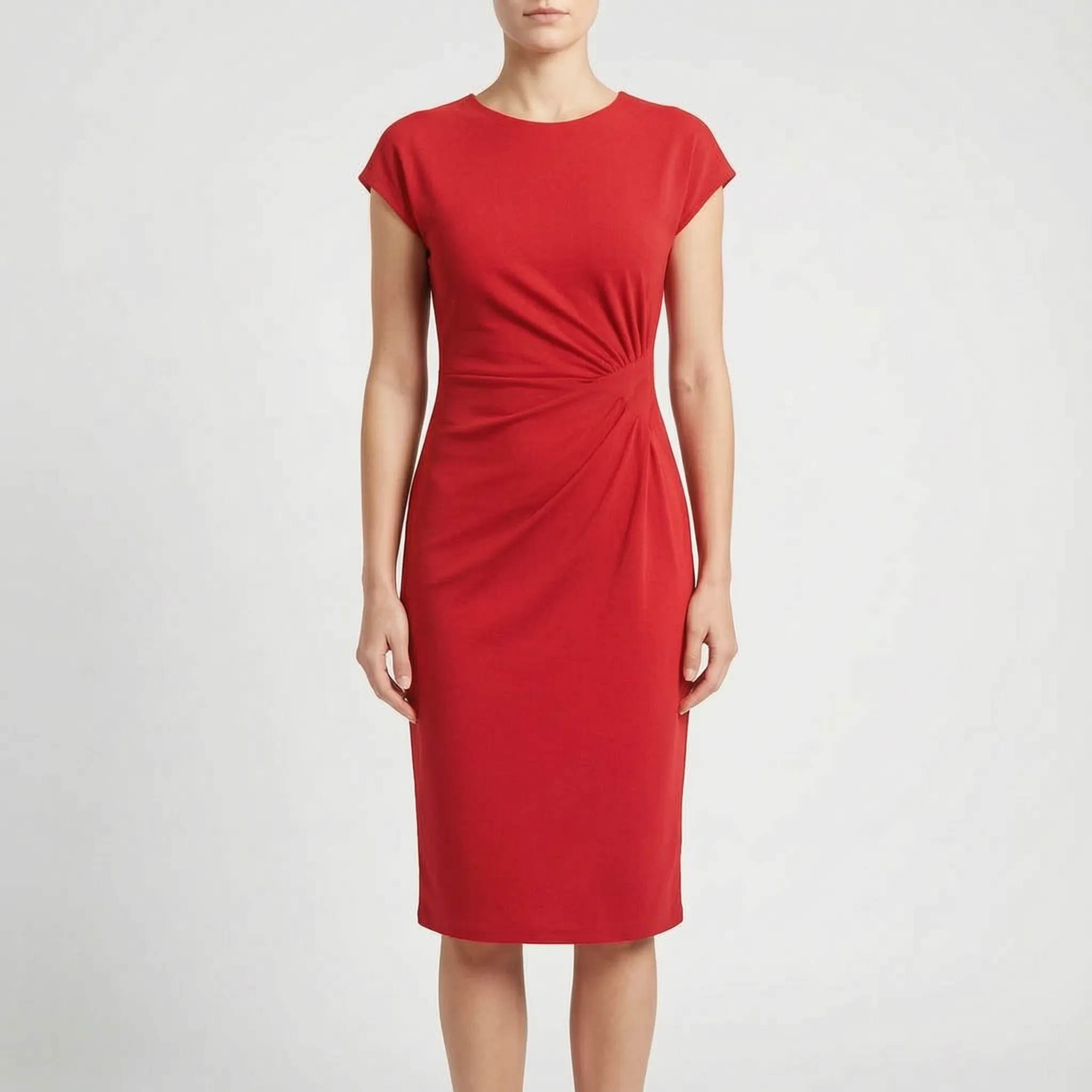 Formelle  - Structured Short-Sleeve Midi Dress Office Presentations