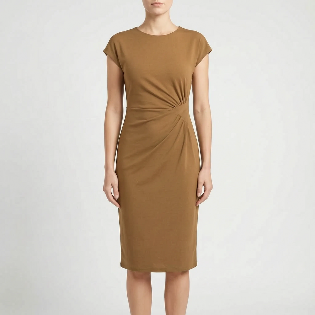 Formelle  - Structured Short-Sleeve Midi Dress Office Presentations