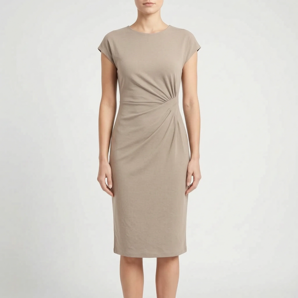 Formelle  - Structured Short-Sleeve Midi Dress Office Presentations