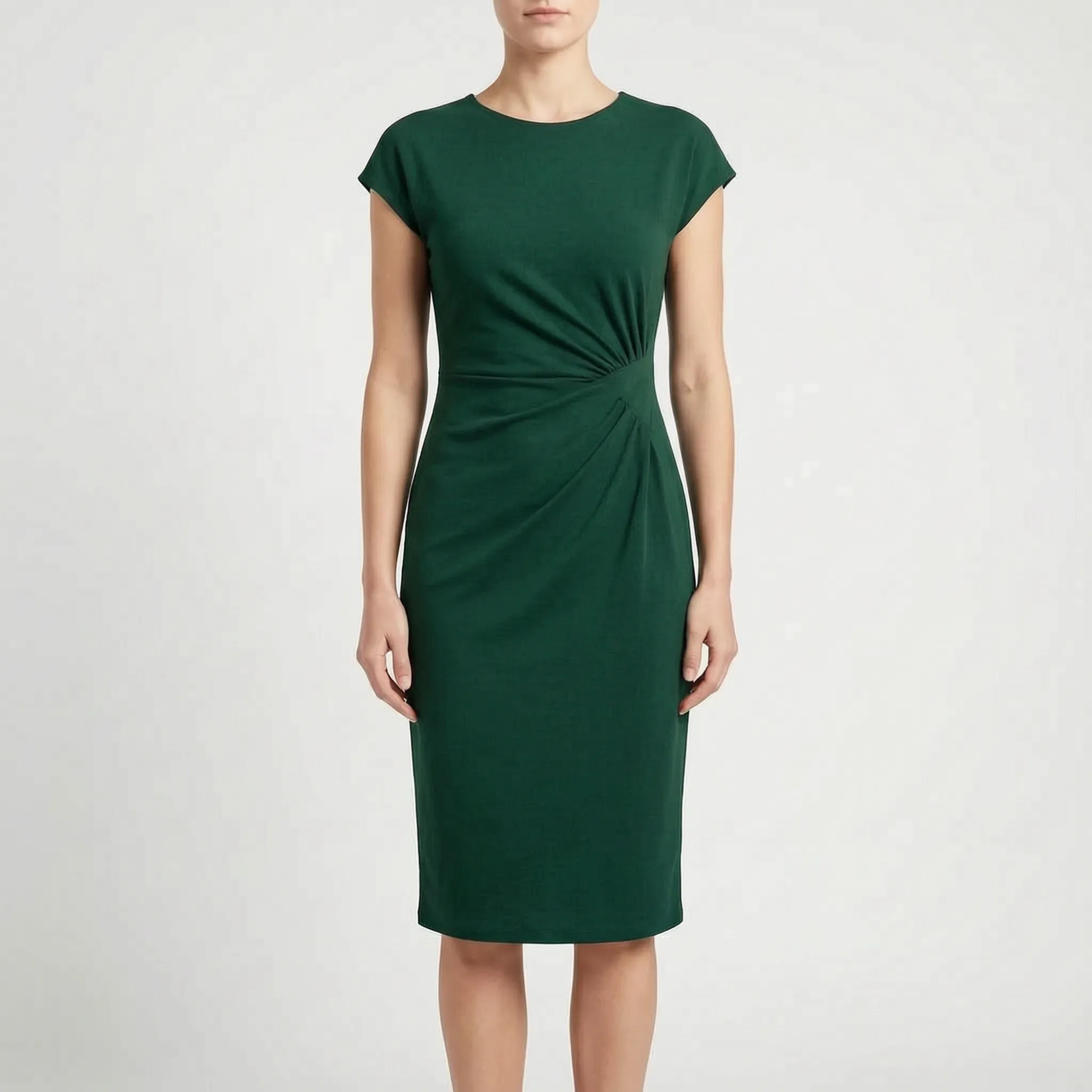Formelle  - Structured Short-Sleeve Midi Dress Office Presentations