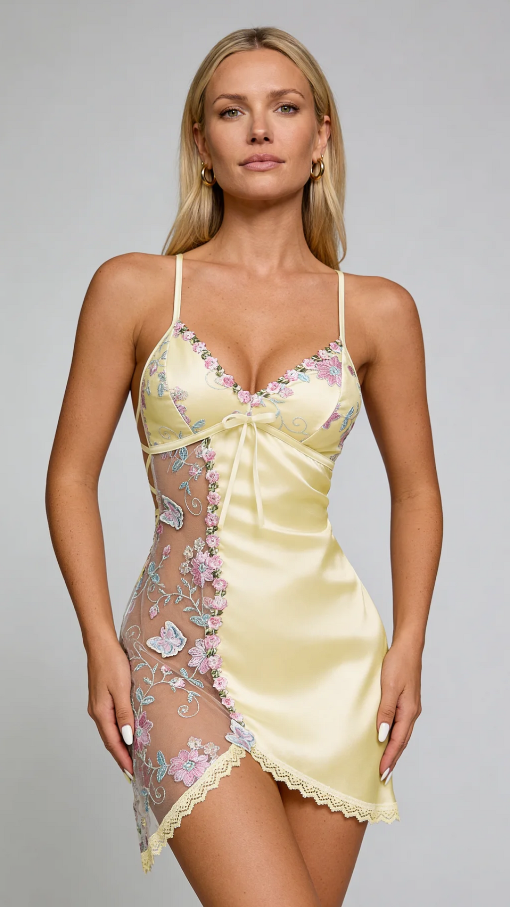 Women's floral long-sleeve nightgown