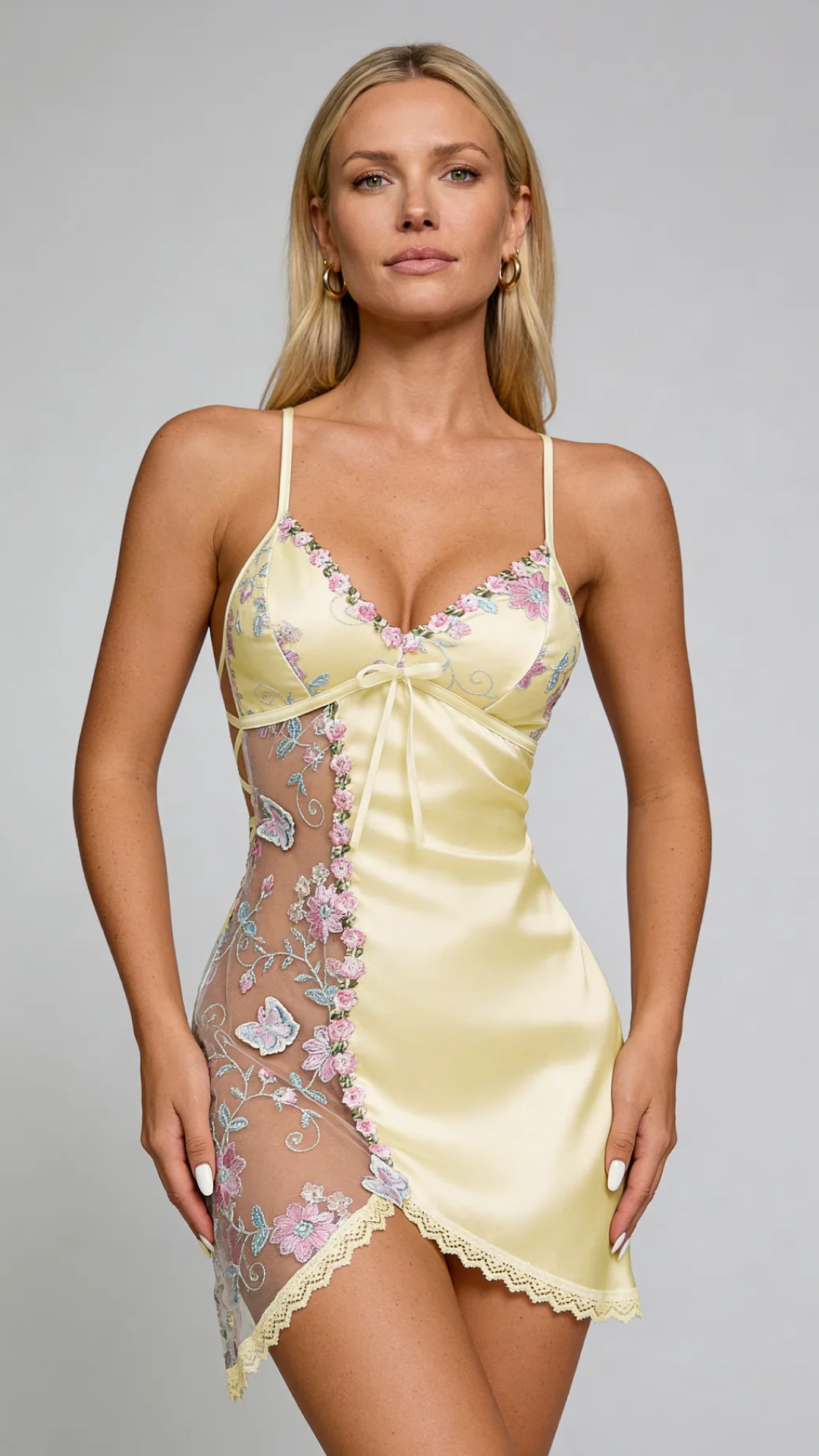 Women's floral long-sleeve nightgown