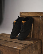 Knit sneakers with lace-up fronts, round toes and pull tabs