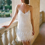 Fringella  - Fringed Mini Cocktail Dress Evening Parties
