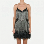 Fringella  - Fringed Mini Cocktail Dress Evening Parties