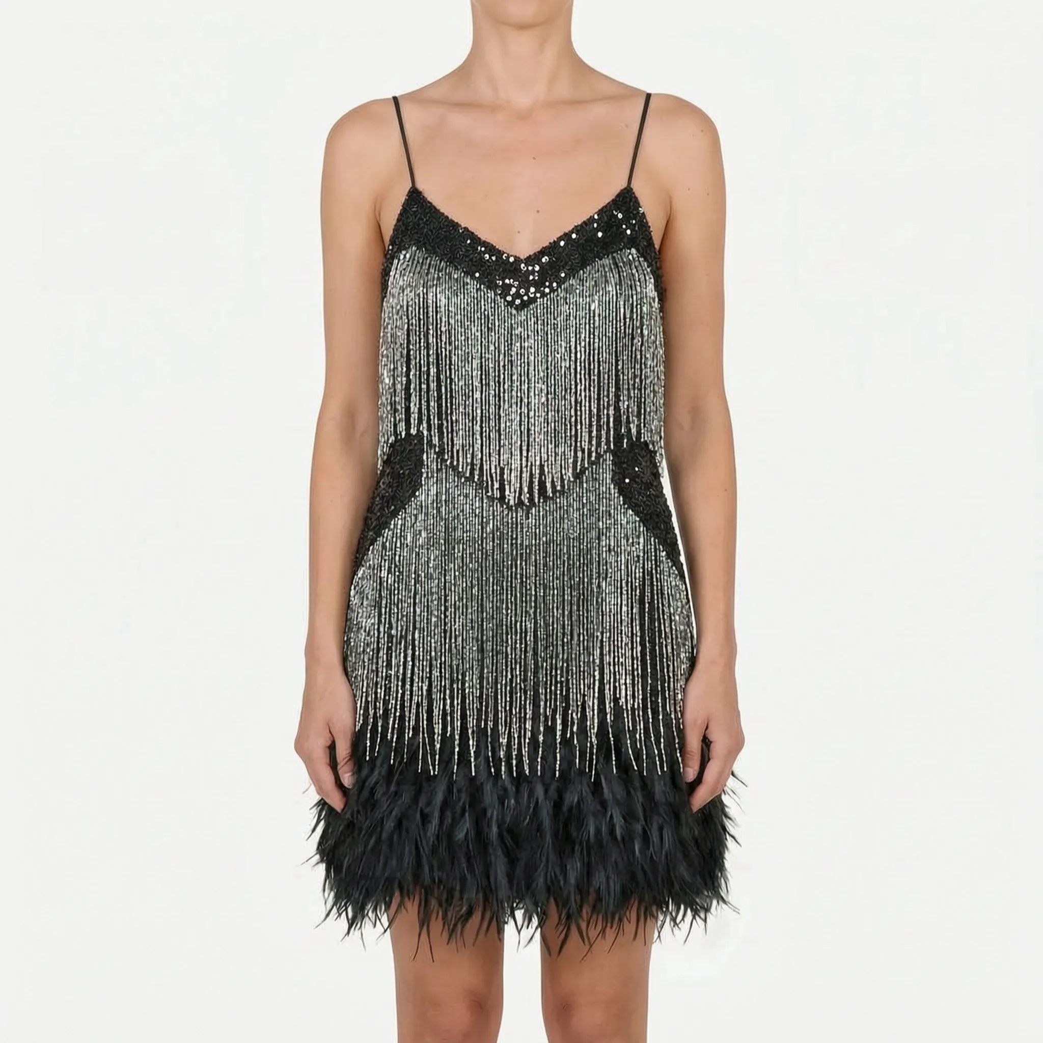 Fringella  - Fringed Mini Cocktail Dress Evening Parties
