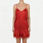 Fringella  - Fringed Mini Cocktail Dress Evening Parties