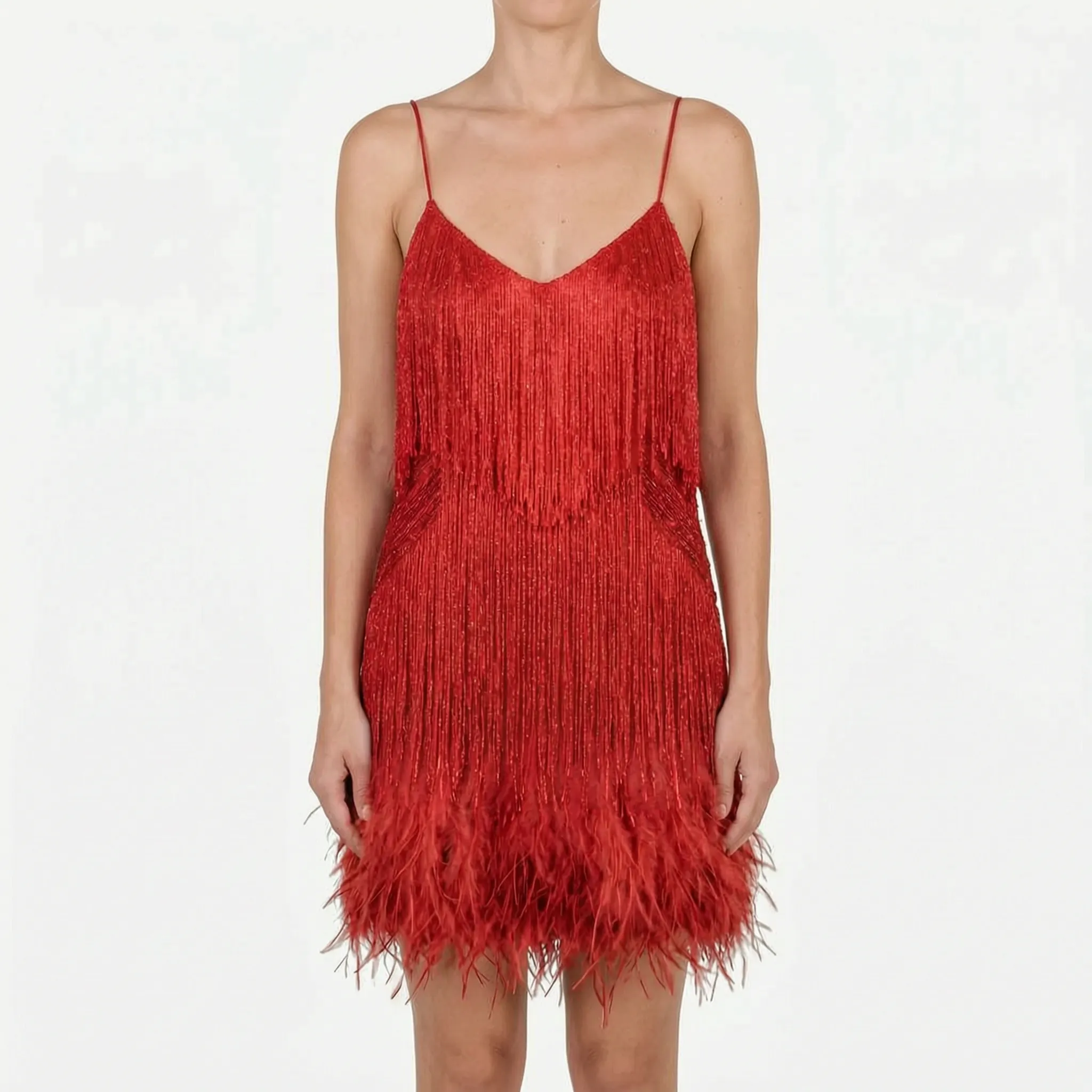 Fringella  - Fringed Mini Cocktail Dress Evening Parties