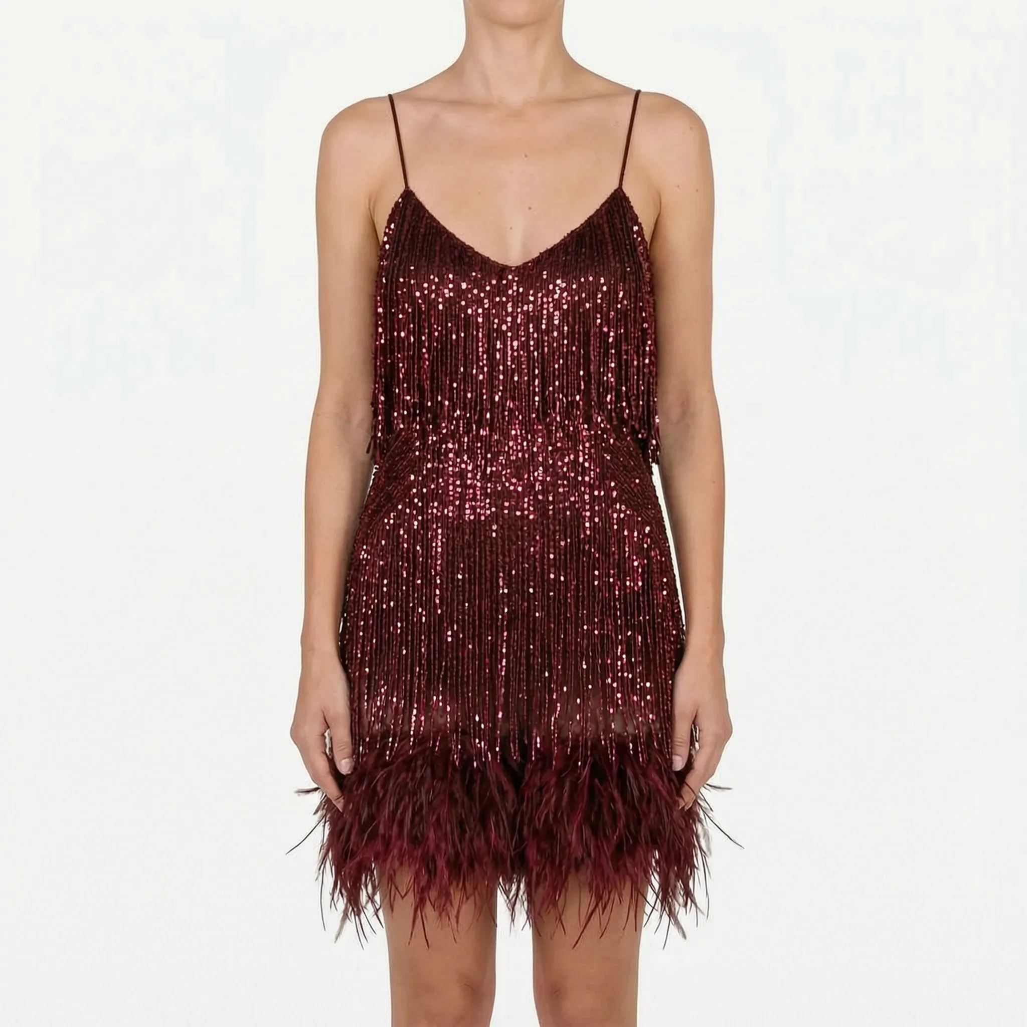 Fringella  - Fringed Mini Cocktail Dress Evening Parties