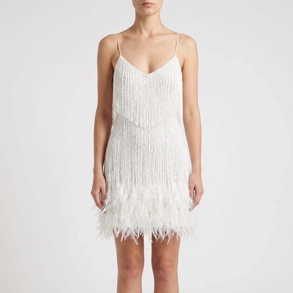Fringella  - Fringed Mini Cocktail Dress Evening Parties