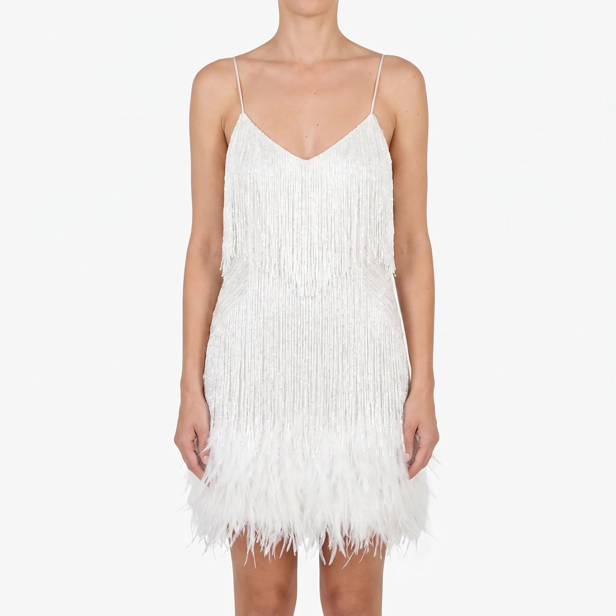 Fringella  - Fringed Mini Cocktail Dress Evening Parties