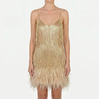 Fringella  - Fringed Mini Cocktail Dress Evening Parties