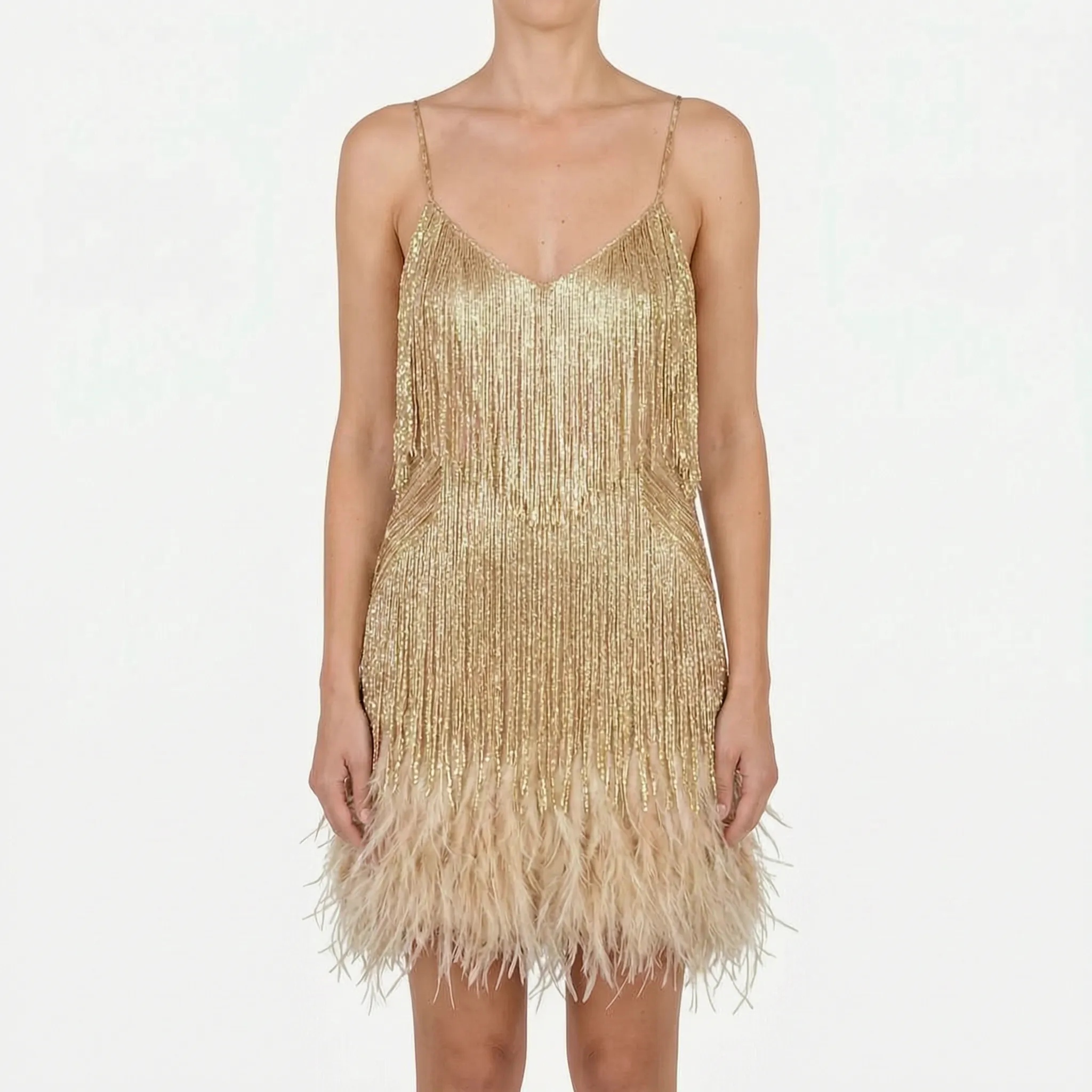 Fringella  - Fringed Mini Cocktail Dress Evening Parties