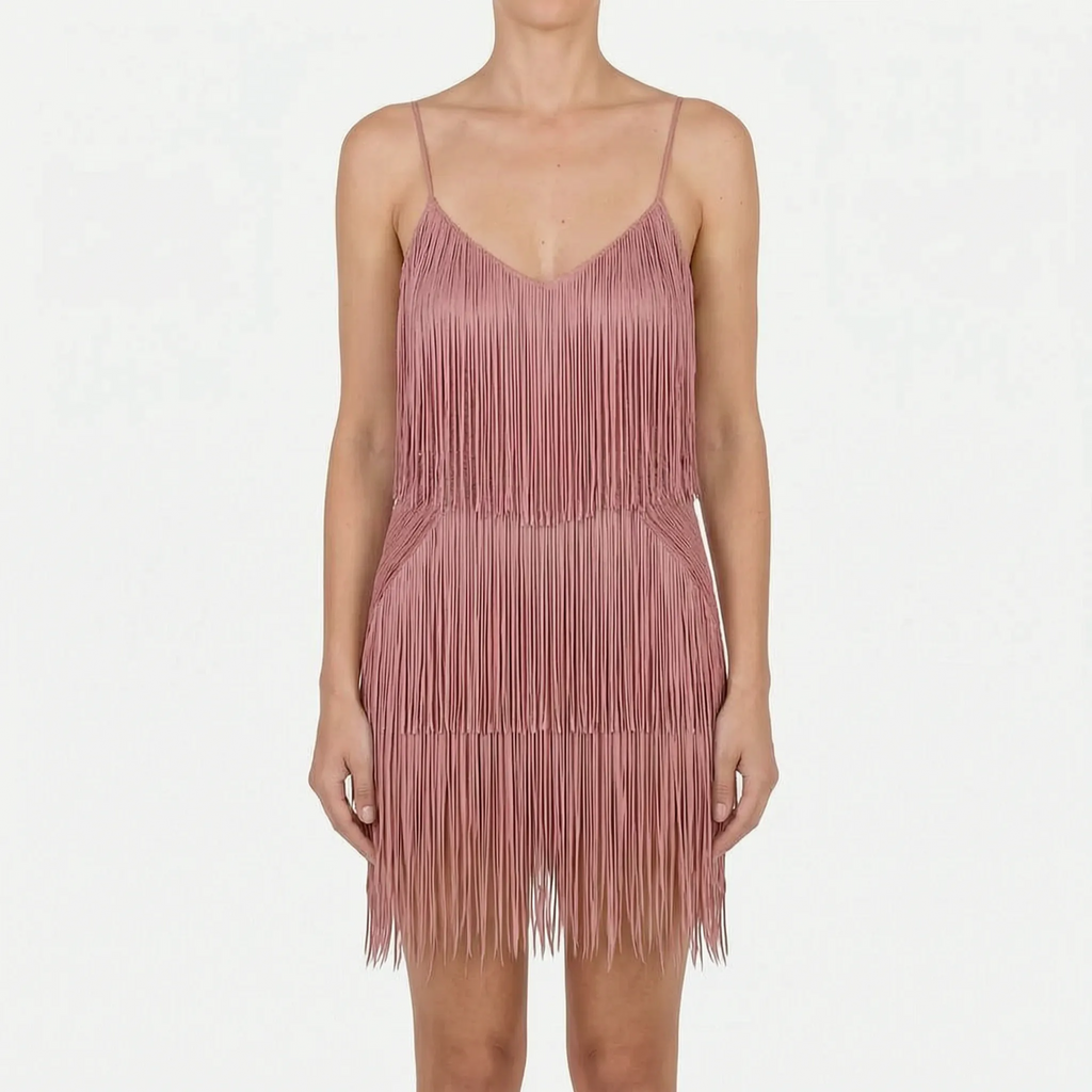 Fringella  - Fringed Mini Cocktail Dress Evening Parties