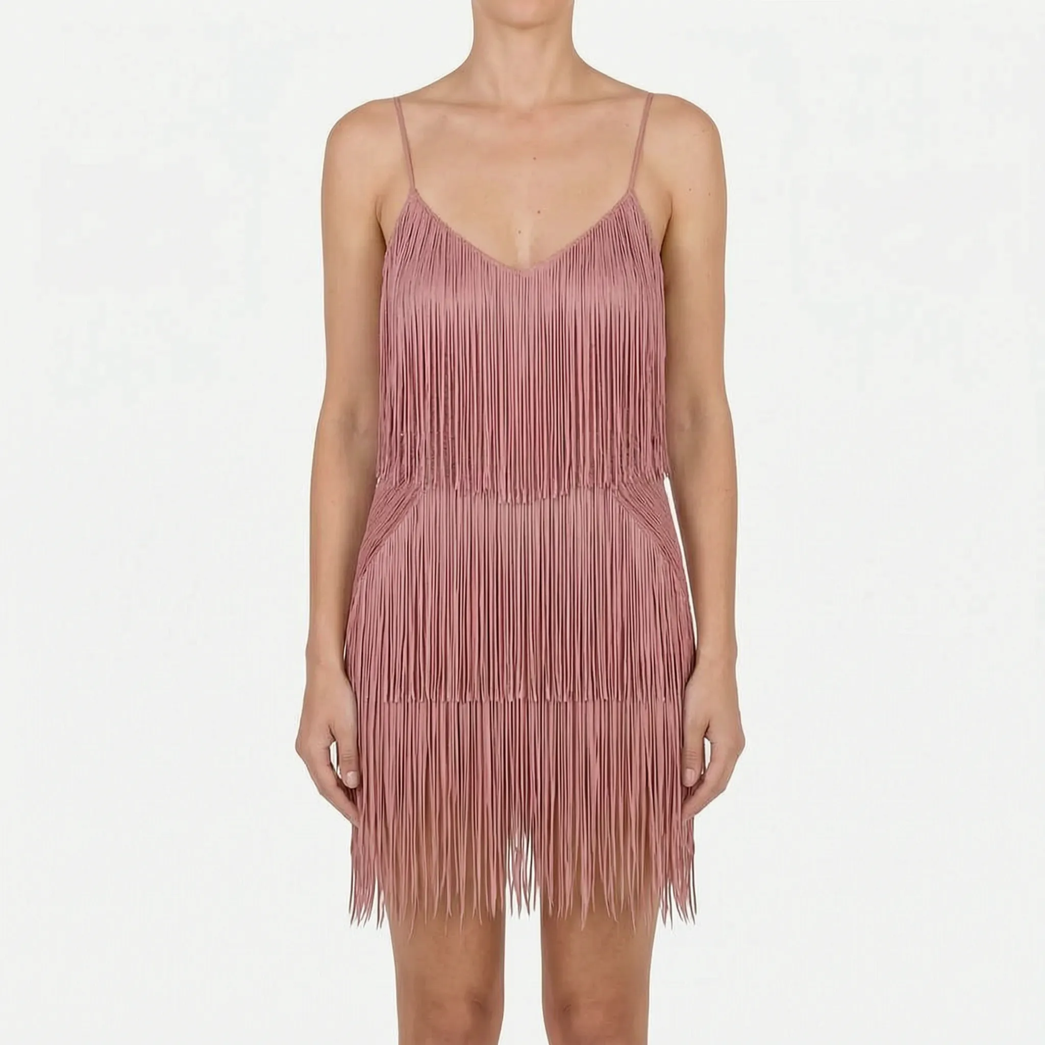 Fringella  - Fringed Mini Cocktail Dress Evening Parties
