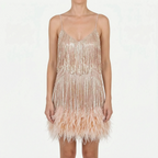 Fringella  - Fringed Mini Cocktail Dress Evening Parties