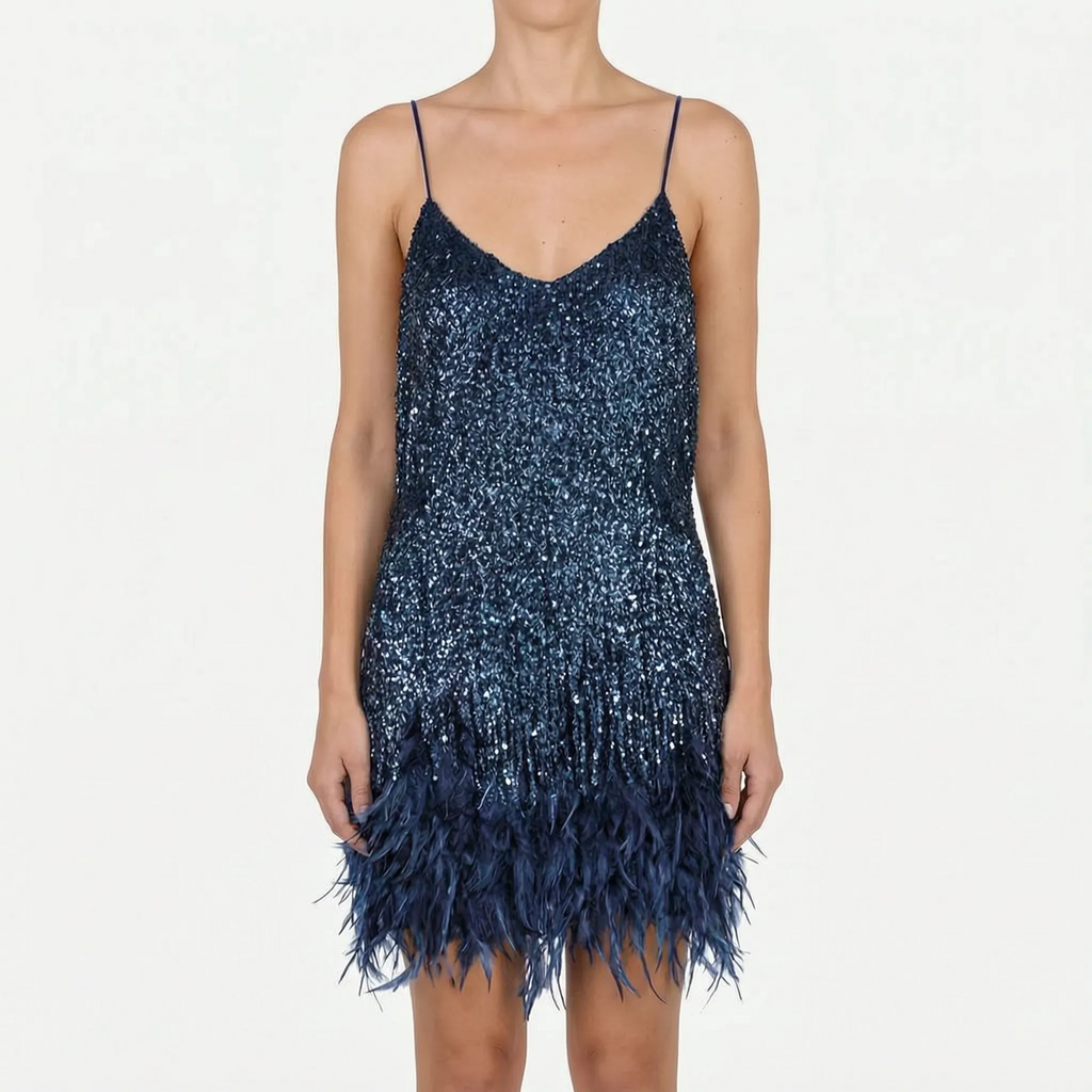 Fringella  - Fringed Mini Cocktail Dress Evening Parties