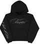 Black Men's Graphic Hoodie, Long Sleeves, Kangaroo Pocket