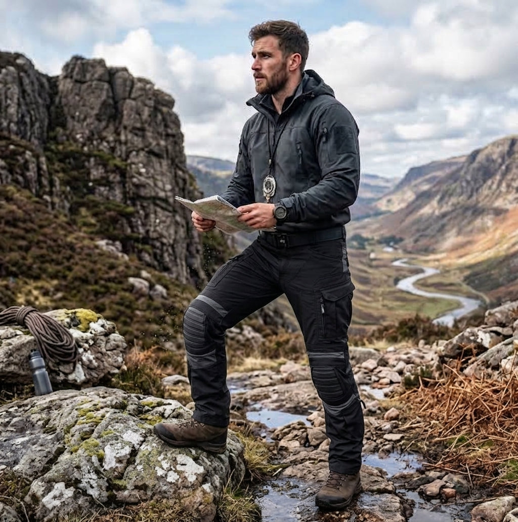 Men's Cargo Trousers, Tapered Fit, Utility Pockets, Long Length