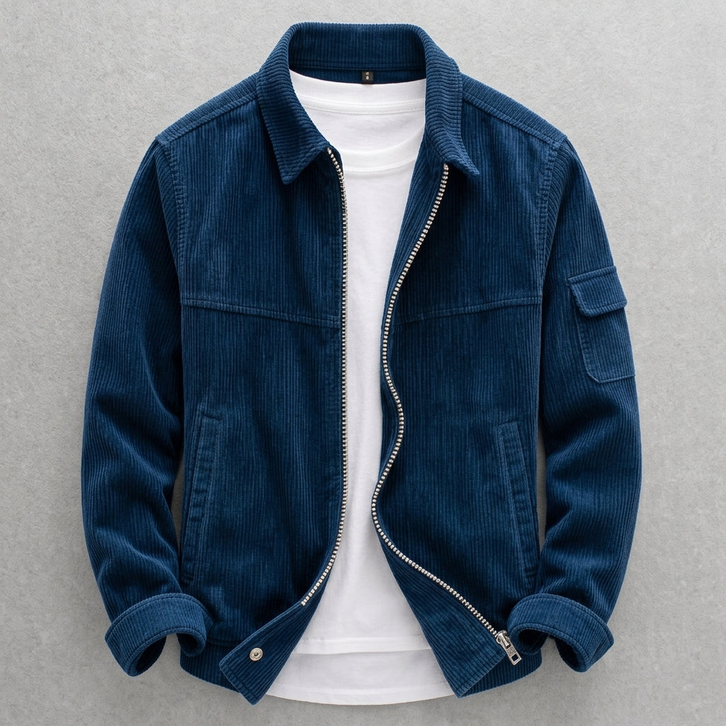 Men's Corduroy Jacket, Zip Front, Long Sleeves