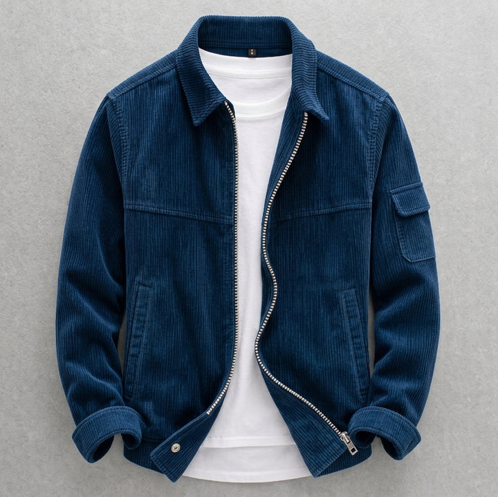 Men's Corduroy Jacket, Zip Front, Long Sleeves