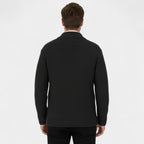 Men's double-breasted knitted cardigan with notched lapels and front pockets