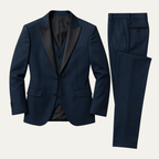 Men's three-piece suit set with blazer, waistcoat and full-length trousers