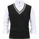 Men's Sleeveless Cable Knit V-Neck Sweater Vest