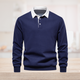 Men's textured quarter-zip jumper with mock neck and sleeve stripes